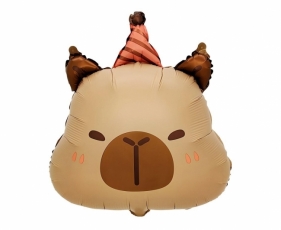 Balon foliowy Kapibara urodzinowa głowa 48x38cm