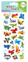  Naklejki 3D Puffy - Funny Aircraft, 9.5 cm x 22 cm, Happy Color