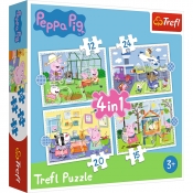 Trefl, Puzzle 4w1: Świnka Peppa - Wspomnienia z wakacji (34359)