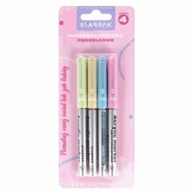 Marker akrylowy w pędzelku pastel 4 kolory