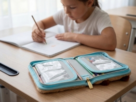 Astrabag, Piórnik pojedynczy dwuklapkowy bez wyposażenia - Fluffy Capy, AC1