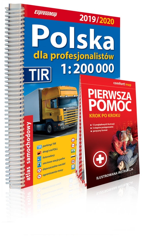 Polska dla profesjonalistów 1:200 000 Atlas samochodowy + instrukcja pierwszej pomocy