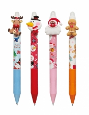 Długopis ścieralny automatyczny z gripem i figurką - Christmas, 1 szt