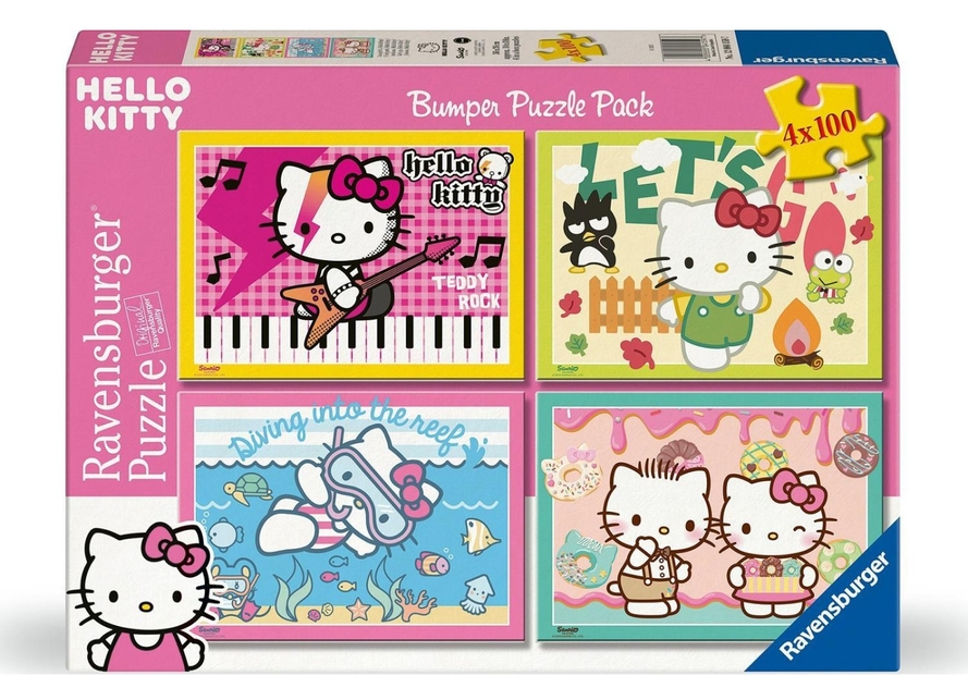 Ravensburger, Puzzle 4x100: Hello Kitty (12004159)