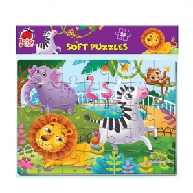 Puzzle piankowe - Zwierzęta w zoo, 24 el.