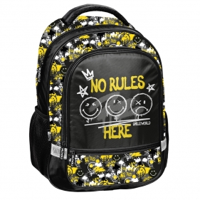 Plecak dwukomorowy szkolny - Smiley - No Rules