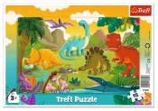 Trefl, Puzzle ramkowe 15: Dinozaury (31359)