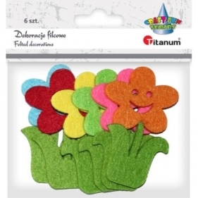 Dekoracja z filcu kwiaty - 6 szt.