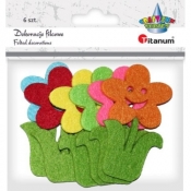 Dekoracja z filcu kwiaty - 6 szt.