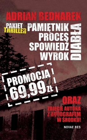 Pakiet Pamiętnik diabła Proces diabła Spowiedź diabła Wyrok diabła - ze zdjęciem i autografem au - Adrian Bednarek