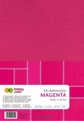 Filc dekoracyjny magenta 10szt HAPPY COLOR