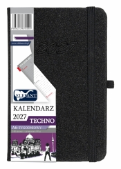 Kalendarz 2027 A6 tygodniowy Techno - czarny