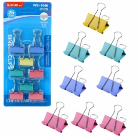 Klipsy biurowe kolorowe 8szt