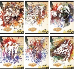 Zeszyt A5 w kratkę 54 kartki Safari 10 sztuk mix