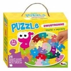 Puzzle 26: Literki i wyrazy - Ślimak - dwustronne - Kozera Piotr