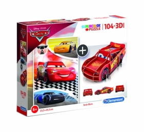 Clementoni, puzzle SuperColor 104+3D: Cars (20160)