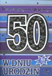 Karnet 50 urodziny niebieskie DK-362