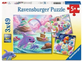 Ravensburger, Puzzle 3x49: Cukierkowy świat (12004260)