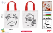 Torba świąteczna do malowania + flamastry - miś...