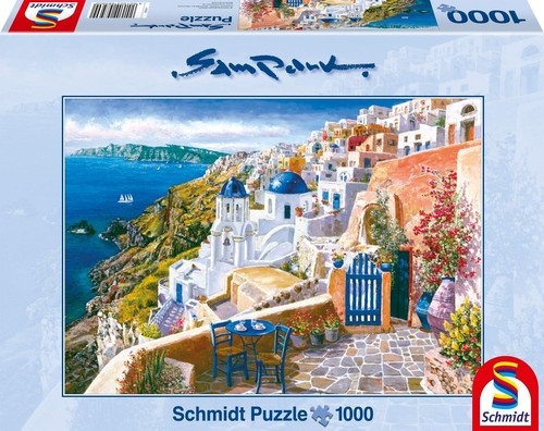 Puzzle 1000 Widok z Santorini