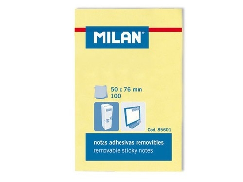 Karteczki Milan samoprzylepne 50x76 mm żółte 10 sztuk
