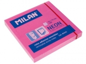 Karteczki milan neonowe 76x76 mm różowe 10 sztuk