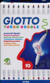 Flamastry dwustronne. Giotto Turbo Dobble - 10 sztuk