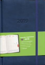 Kalendarz 2019 książkowy A5 tygodniowy Lux granat (KK-A5TL)