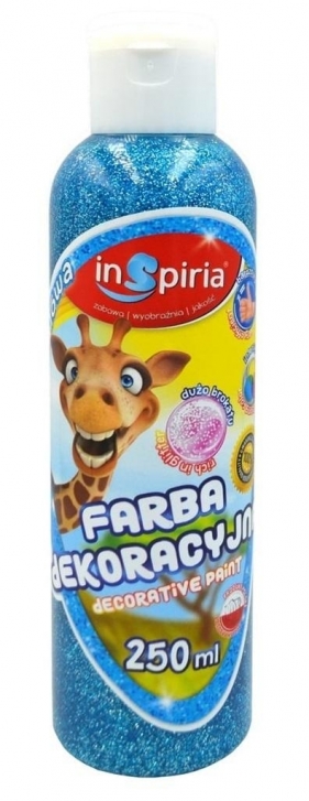 Farba dekoracyjna brokat niebieska 250ml