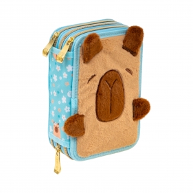 Astrabag, Piórnik Jumbo potrójny z wyposażeniem - Fluffy Capy, AC31