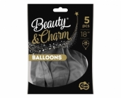 Balony Beauty&Charm platynowe grafit 46cm 5szt
