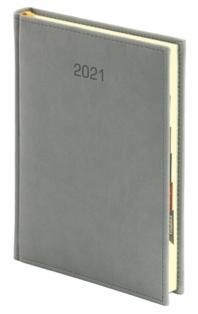 Kalendarz 2021 A5 Dzienny z regist. Szary