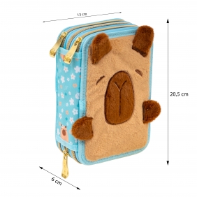 Astrabag, Piórnik Jumbo potrójny z wyposażeniem - Fluffy Capy, AC31