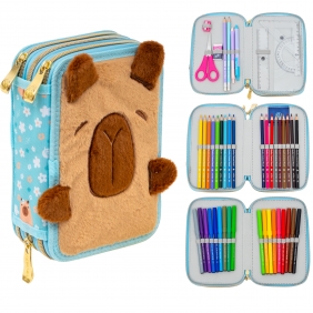 Astrabag, Piórnik Jumbo potrójny z wyposażeniem - Fluffy Capy, AC31