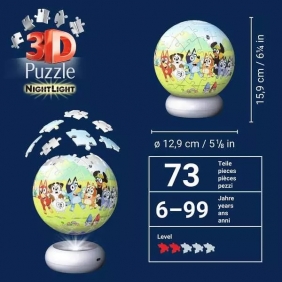 Ravensburger, Puzzle 3D 72: Świecąca Kula - Bluey (12008060)