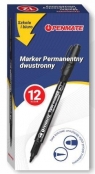 Marker dwustronny czarny (12szt) PENMATE