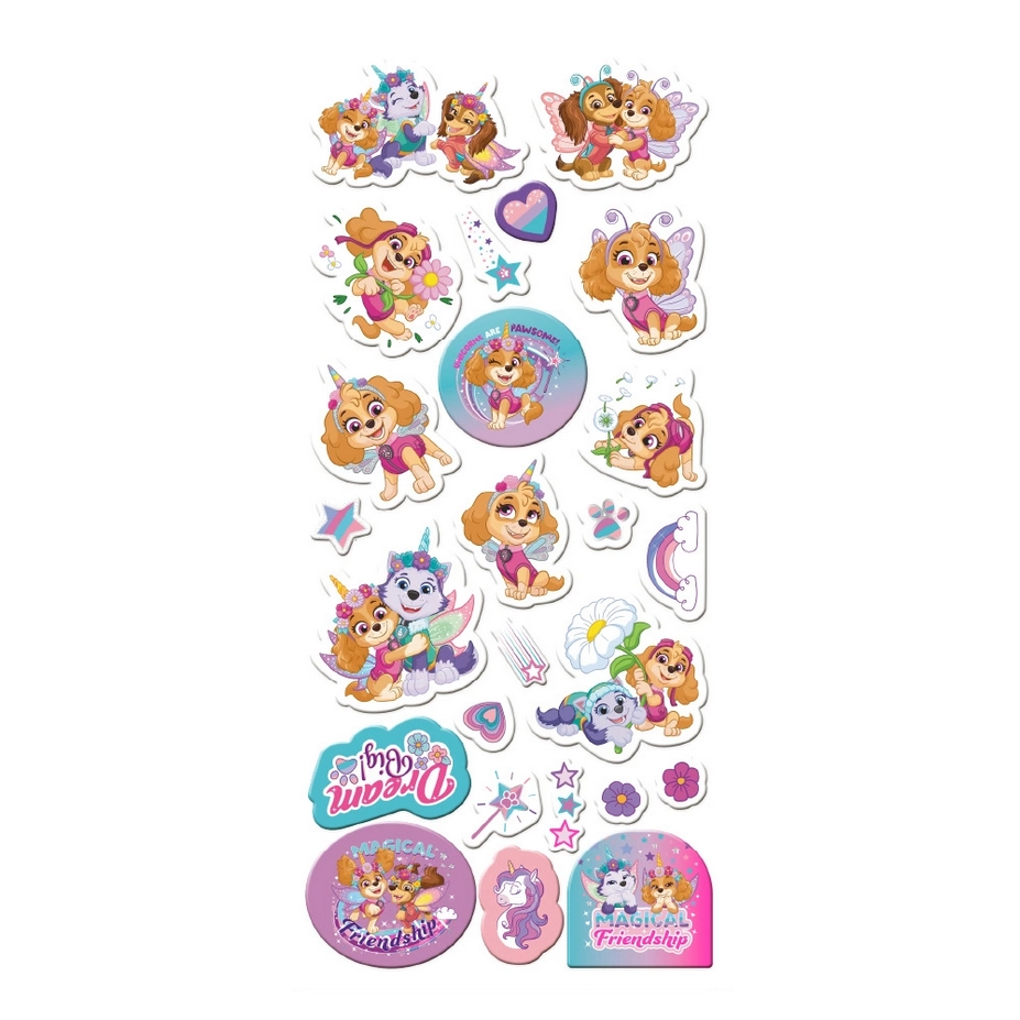 Zestaw naklejek 3D Paw Patrol - Szczeniaki-Jednorożce (200670)