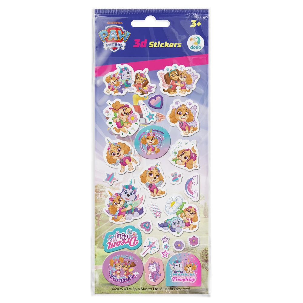 <img src='https://webimage.pl/pics/602/2/d4823115912602.jpg' style='height:440px' /> Zestaw naklejek 3D Paw Patrol - Szczeniaki-Jednorożce (200670)