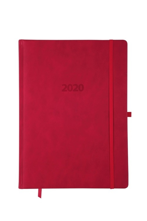Kalendarz 2020 A4 dzienny KK-A4DLE Elegance czerwony