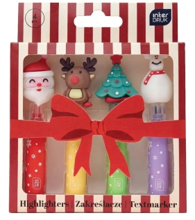 Zakreślacze z figurką - Christmas, 4 kol.