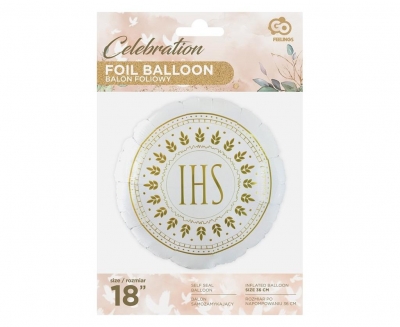 Balon foliowy Pierwsza Komunia Święta IHS