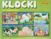 Klocki 12 elementowe zwierzęta w zagrodzie