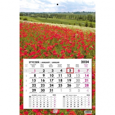 Kalendarz 2024 jednodzielny gł. płaska Maki
