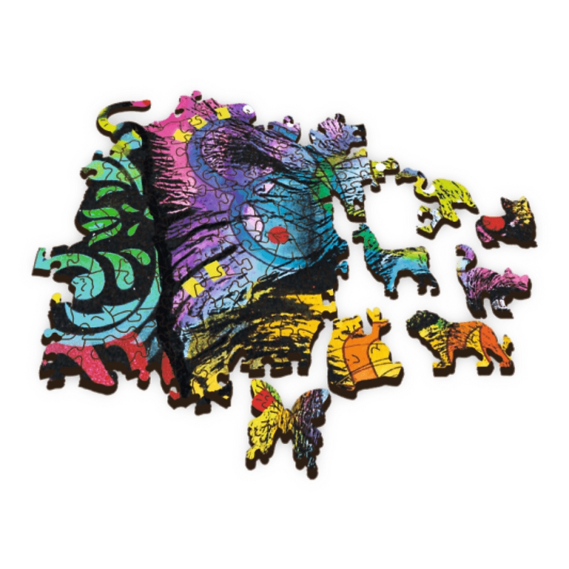 Trefl, Puzzle drewniane 500+1: Kolorowy szczeniak (20160)