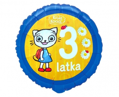 Balon foliowy Kicia Kocia 3 latka 46cm