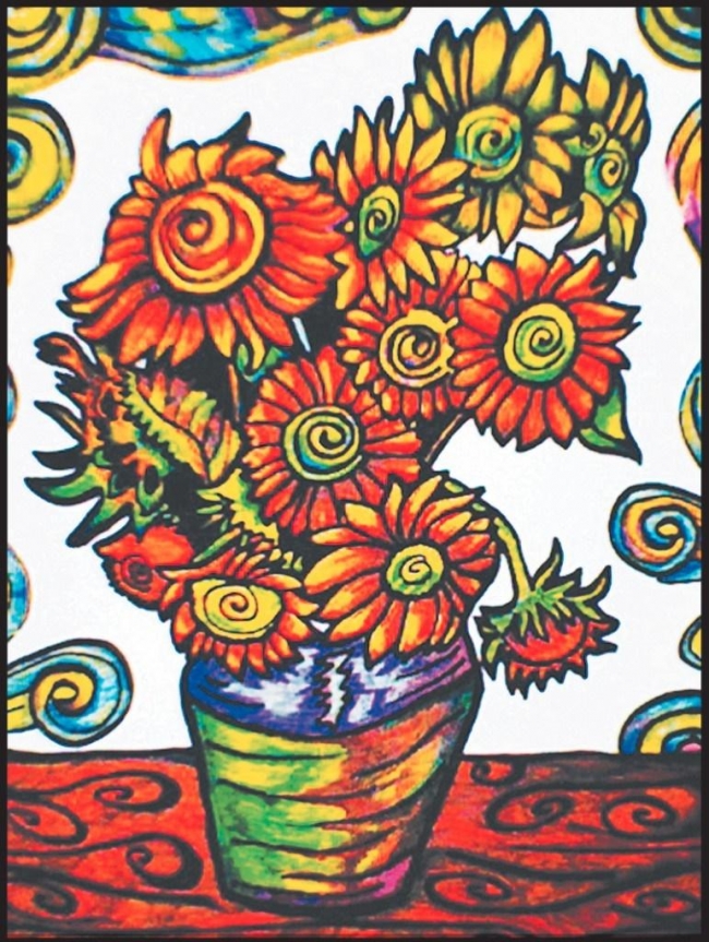 Kolorowanka Welwetowa 47x35 Van Gogh Słoneczniki..