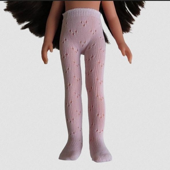 Rajstopy dla lalek 32cm białe ażurowe