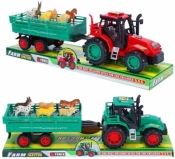 Traktor z przyczepą i zwierzętami MIX