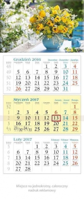 Kalendarz 2017 Trójdzielny. Bukiet