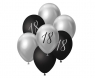  Balony B&C bukiet srebrno-czarny 45cm 7szt